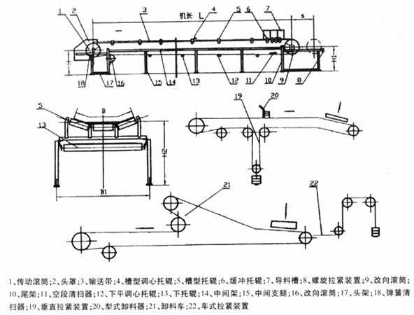 皮帶輸送機(jī)結(jié)構(gòu)圖